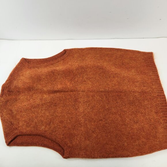 World Famous Botoner Vintage Button Up Vest Orange Mohair / Wool Size 38 (8) - Picture 6 of 9